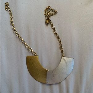 Brass and silver collar necklace